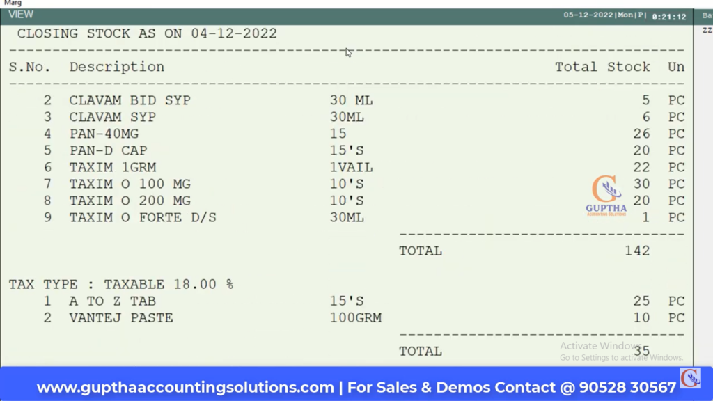 How to Get Stock Report filters wise in MARG in Telugu 20