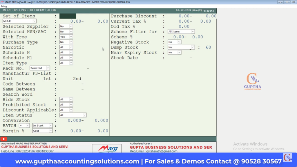 How to Know Expired Stock Report in MARG in Telugu 13