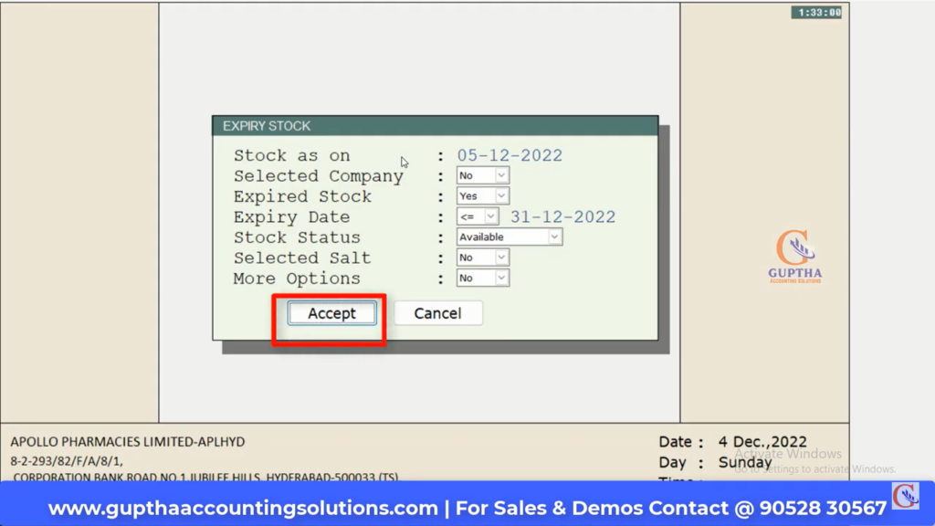 How to Know Expired Stock Report in MARG in Telugu 14