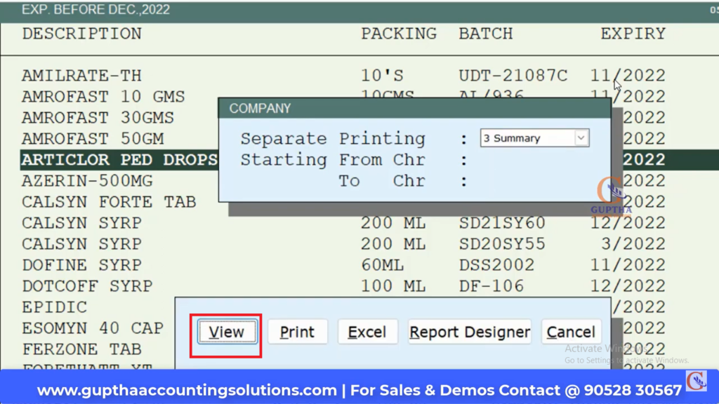 How to Know Expired Stock Report in MARG in Telugu 21