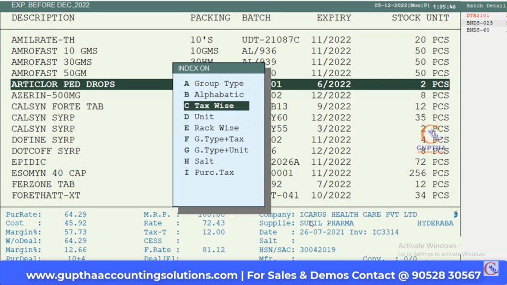 How to Know Expired Stock Report in MARG in Telugu 28