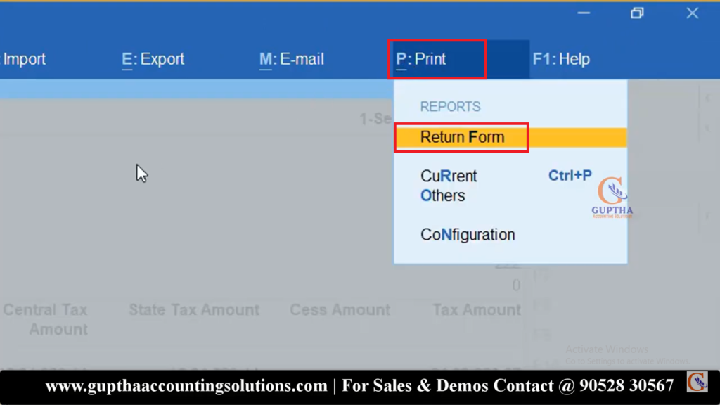 How to Print GSTR 3B Report Tally Prime in Telugu 15