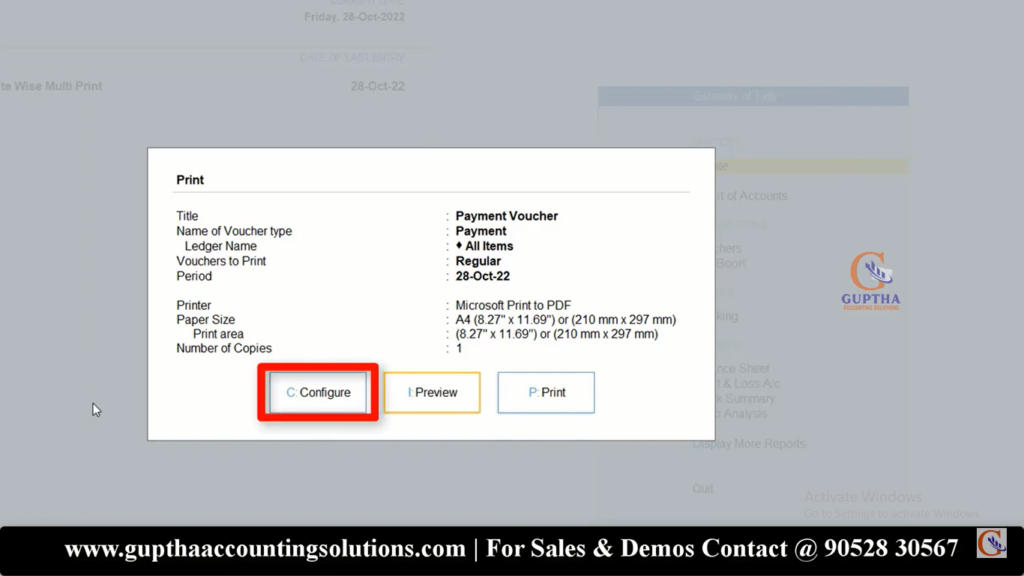 How to Print Multiple Invoices by Date Wise, Ledger Wise in Tally Prime in Telugu 5