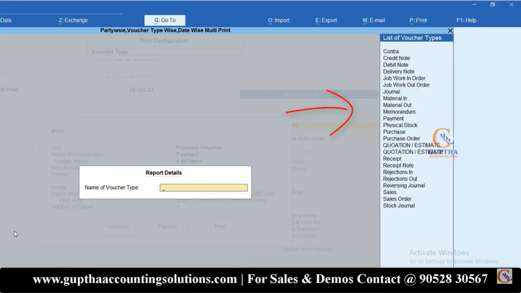 How to Print Multiple Invoices by Date Wise, Ledger Wise in Tally Prime in Telugu 7