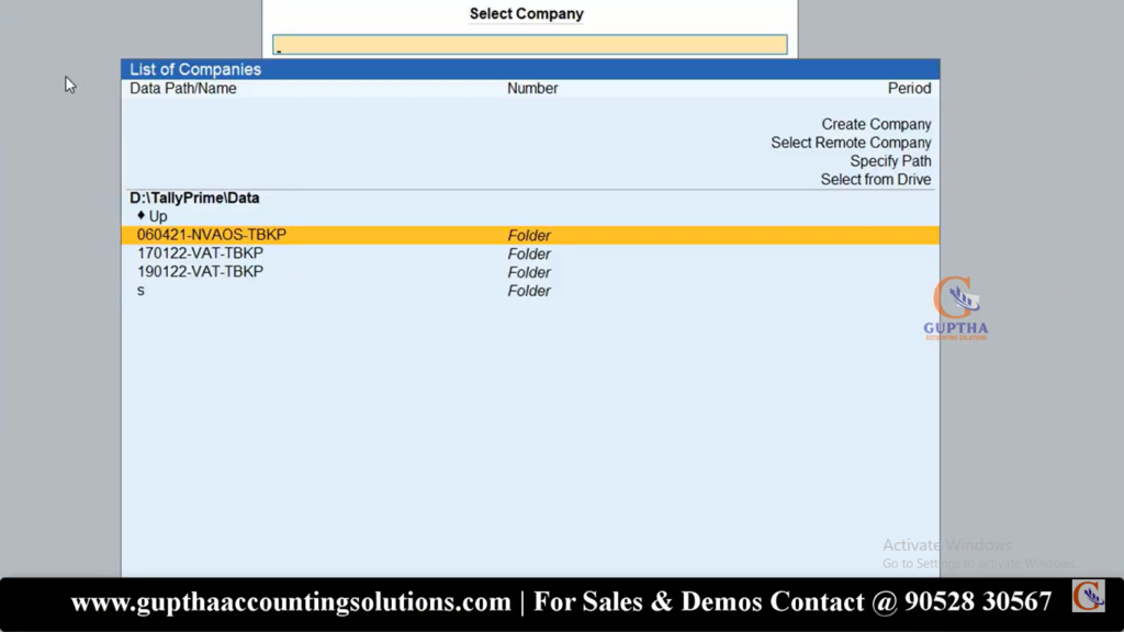 How to Restore data backup in Tally Prime in Telugu 18