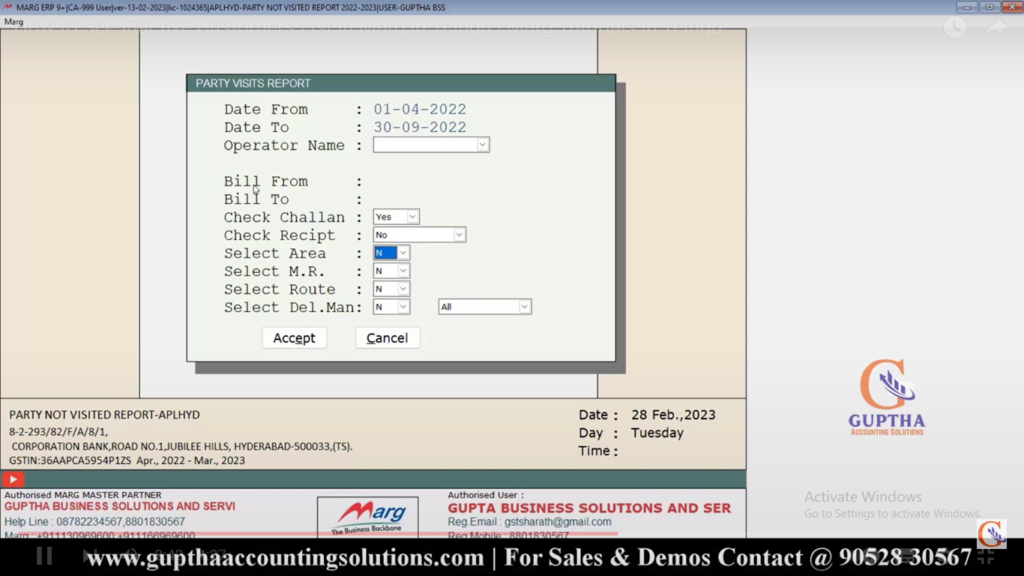 How to See Inactive Customers List in Marg in Telugu 5
