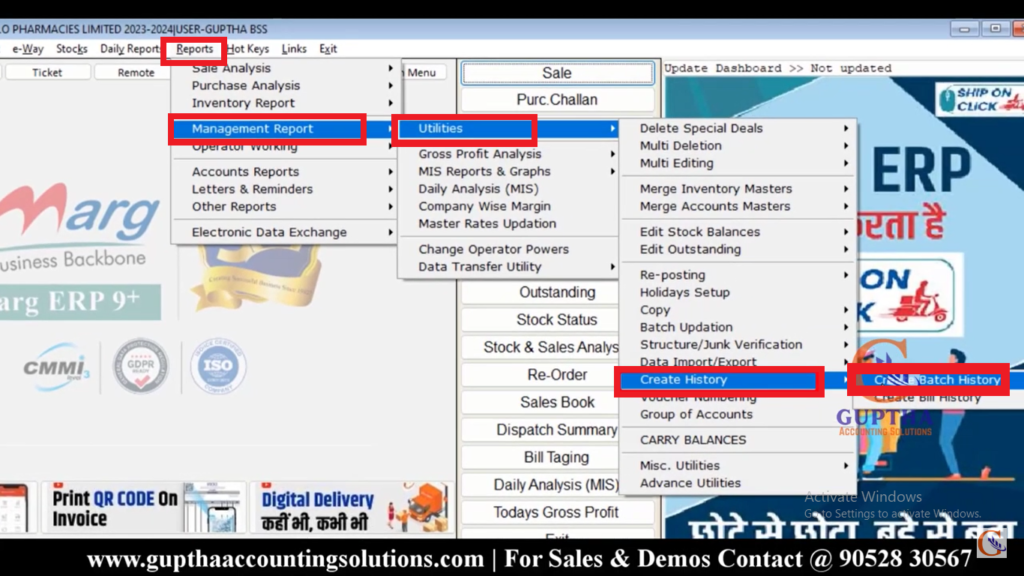 How to create a New Financial Year in Marg Software in Telugu 15