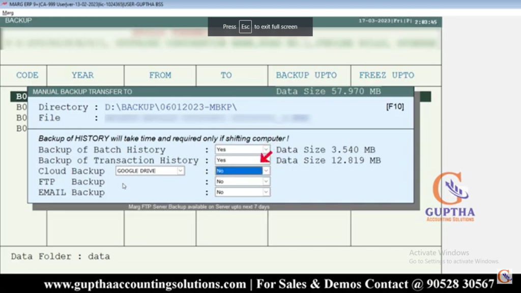 How to create a New Financial Year in Marg Software in Telugu 2-1