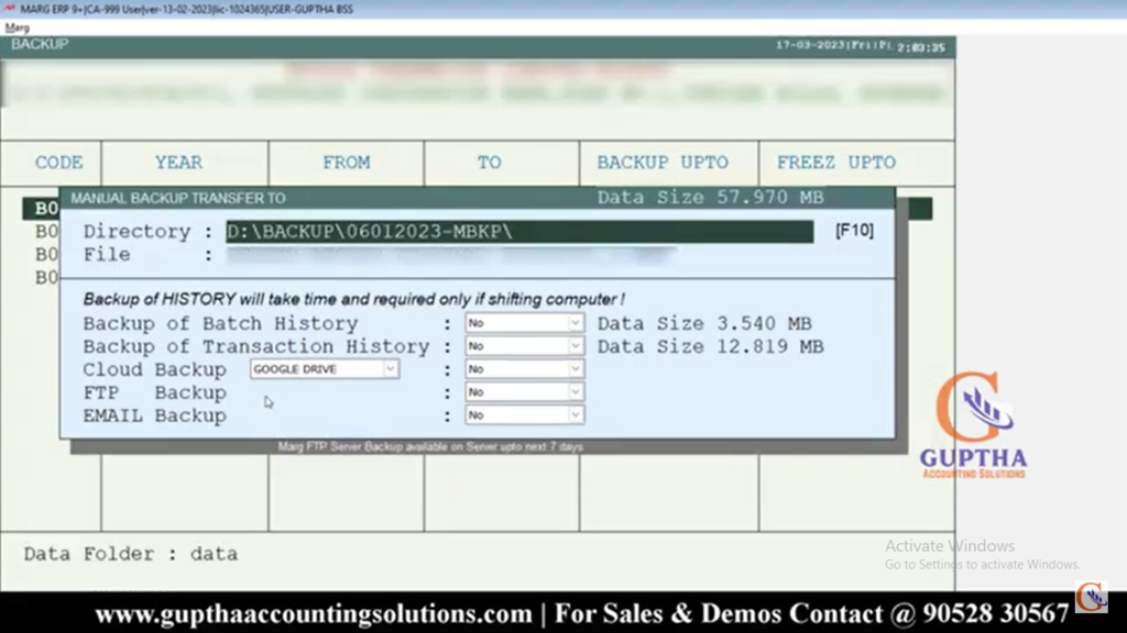 How to create a New Financial Year in Marg Software in Telugu 2