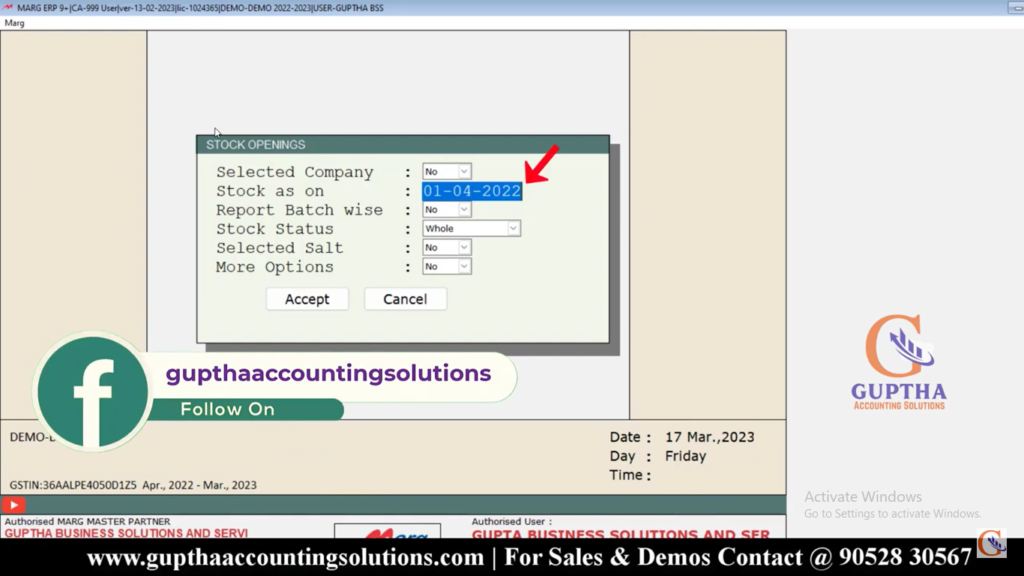 How to enter Stock Opening Balance in Marg ERP in Telugu 4