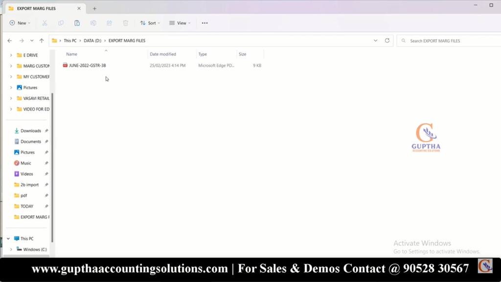 How to export GSTR 3 B in PDF In Marg in Telugu 16