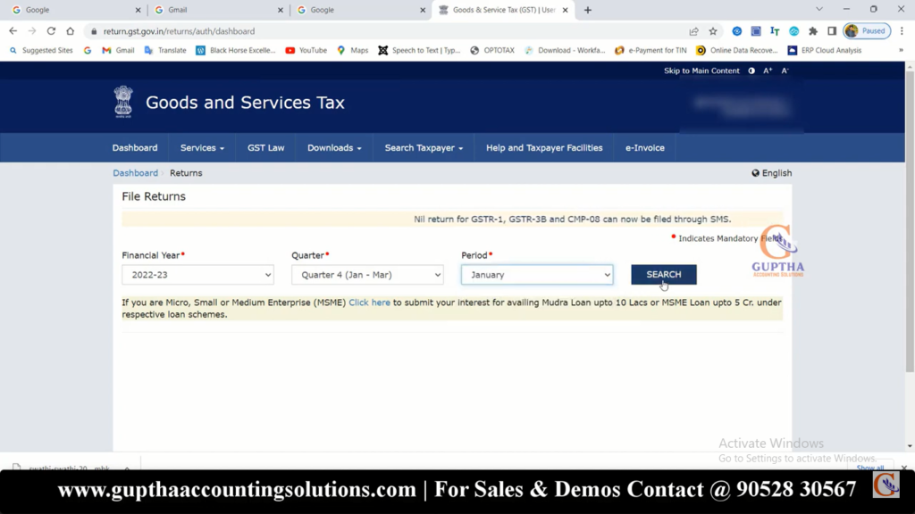 How to file GSTR 1 nil returns in Telugu 4