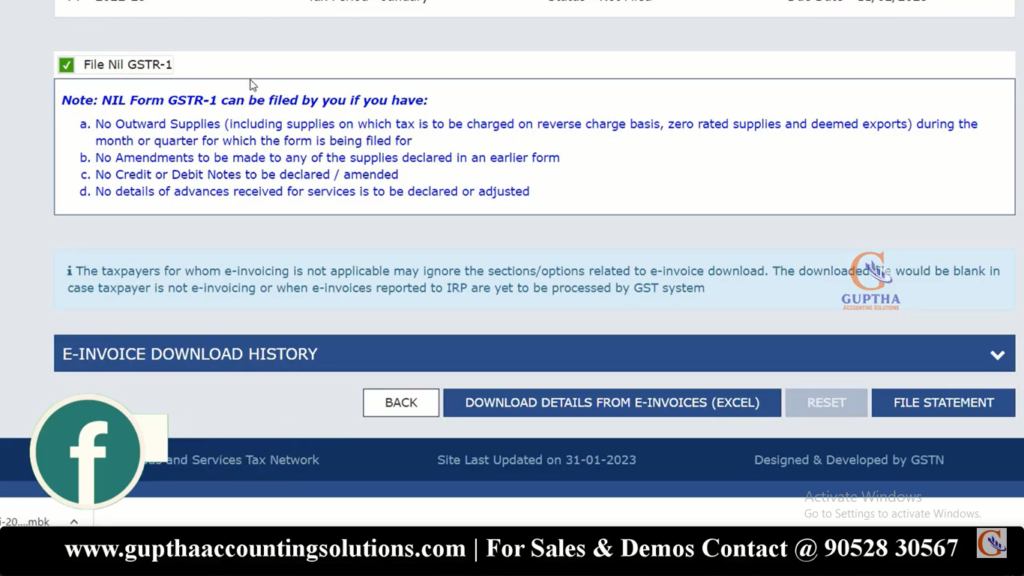 How to file GSTR 1 nil returns in Telugu 7