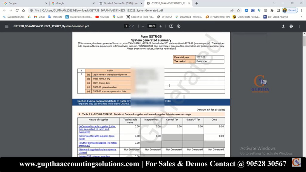 How to file GSTR 3B nil returns in Telugu 16