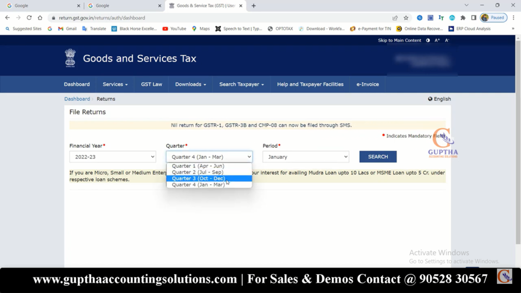 How to file GSTR 3B nil returns in Telugu 3