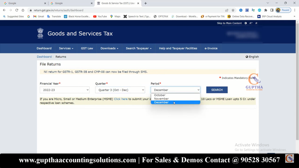 How to file GSTR 3B nil returns in Telugu 4