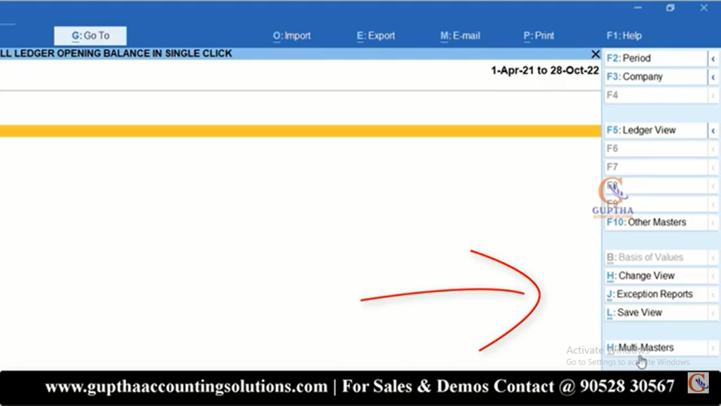 How to make All Ledgers Opening Balances to Zero in Tally Prime in Telugu 3