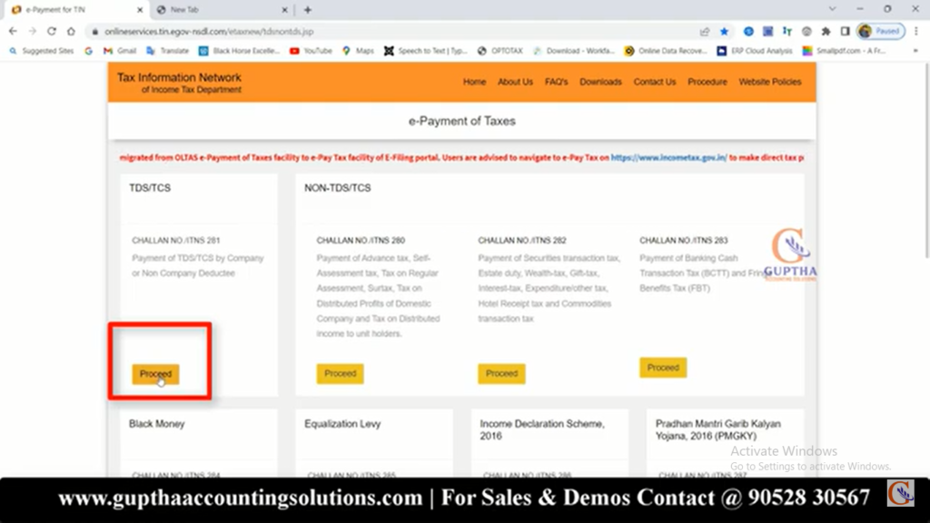 How to pay TDS Challan through online in Telugu 2