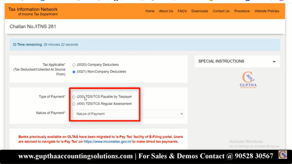How to pay TDS Challan through online in Telugu 5