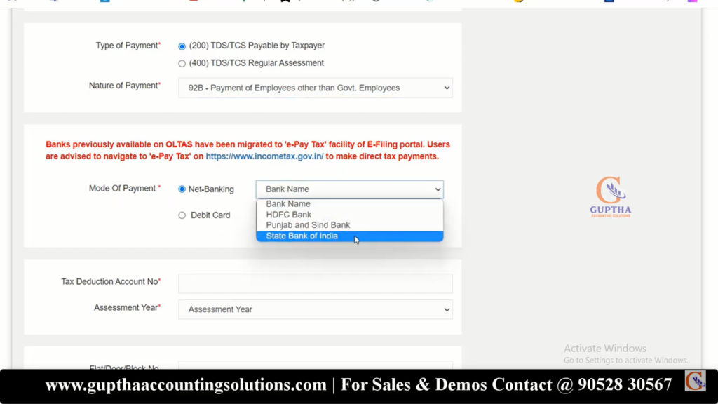 How to pay TDS Challan through online in Telugu 7