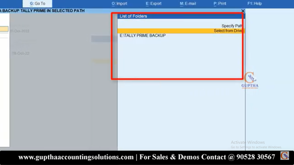 How to take data backup in Tally Prime in Telugu 4