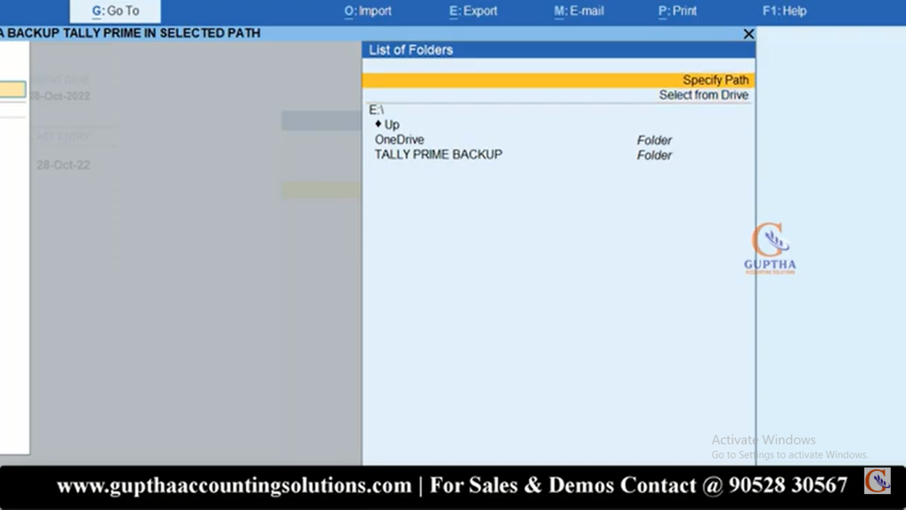 How to take data backup in Tally Prime in Telugu 6