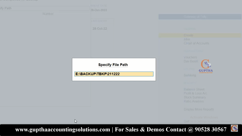 How to take data backup in Tally Prime in Telugu 7
