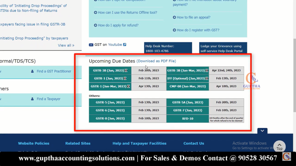 How to track due dates of income tax and GST in Telugu 13