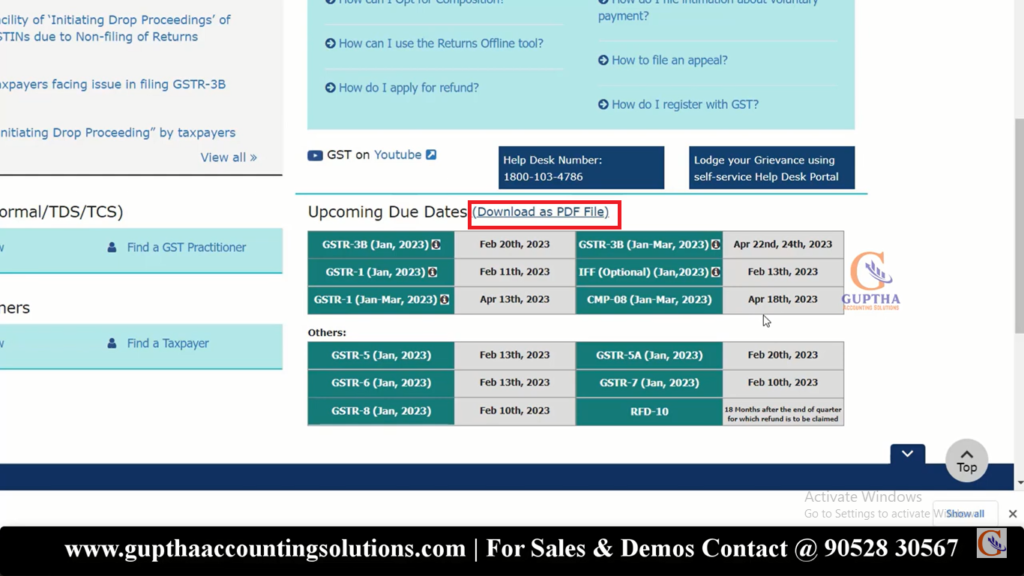 How to track due dates of income tax and GST in Telugu 14