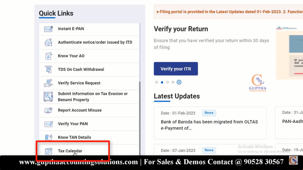 How to track due dates of income tax and GST in Telugu 4