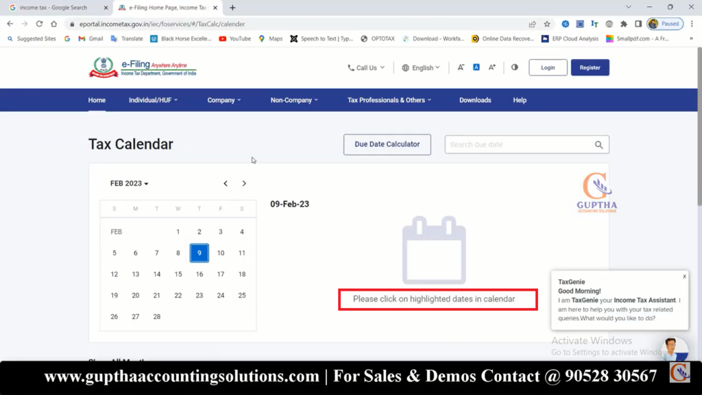 How to track due dates of income tax and GST in Telugu 5