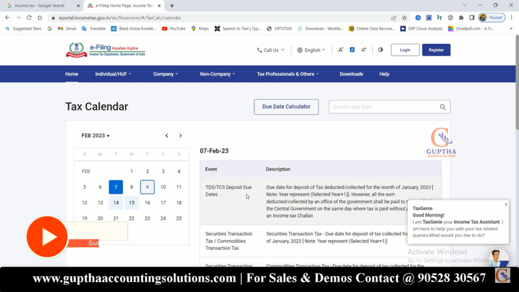 How to track due dates of income tax and GST in Telugu 6