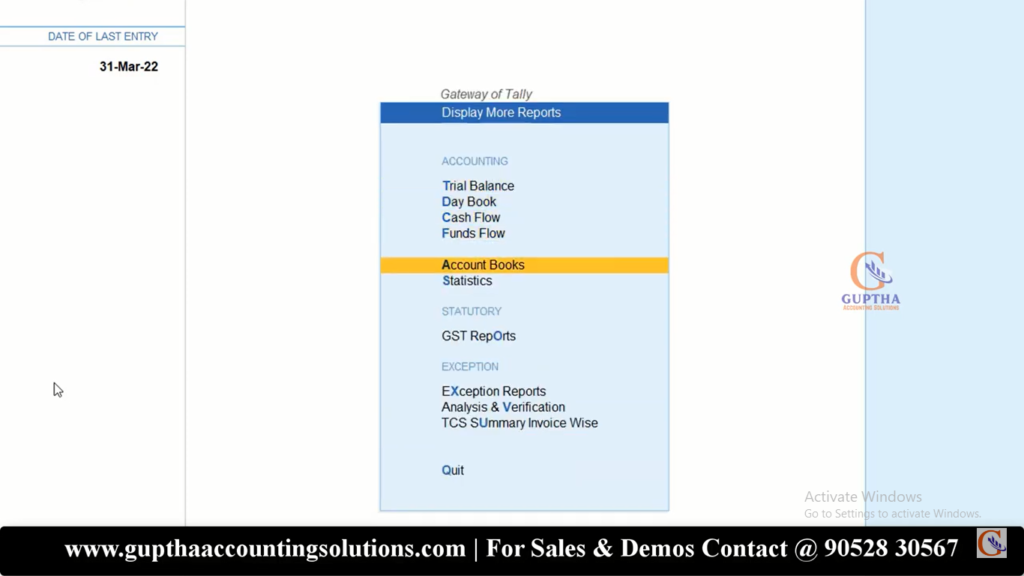 Tally Prime Shortcuts in Telugu 2