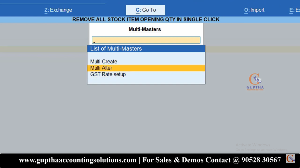 How to make All Items Stock Opening Quantity to Zero in Tally Prime in Telugu 4