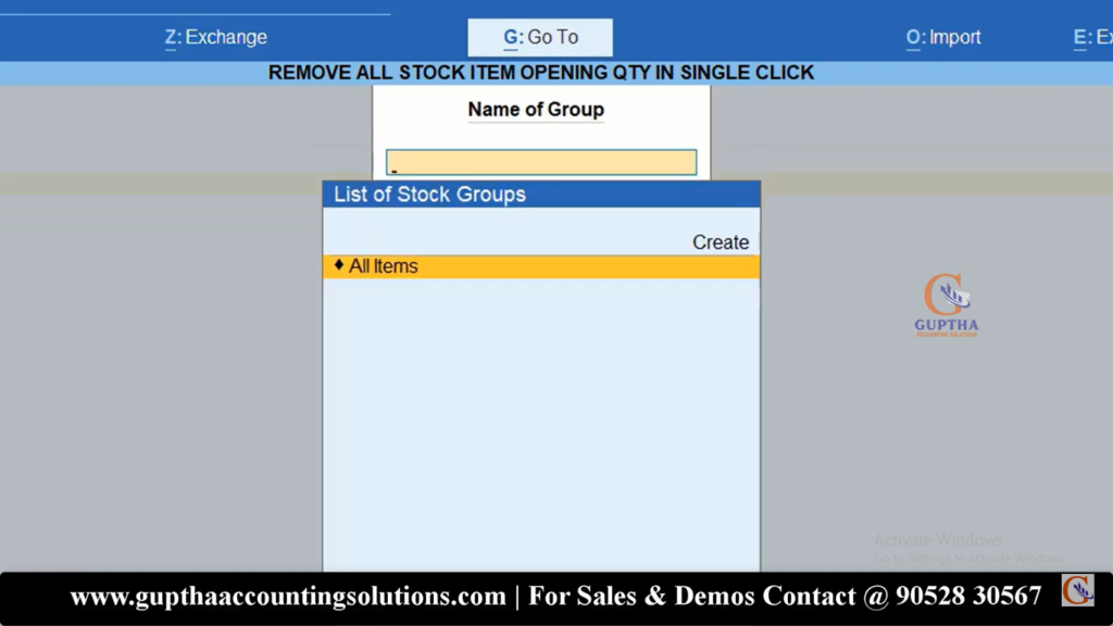 How to make All Items Stock Opening Quantity to Zero in Tally Prime in Telugu 5