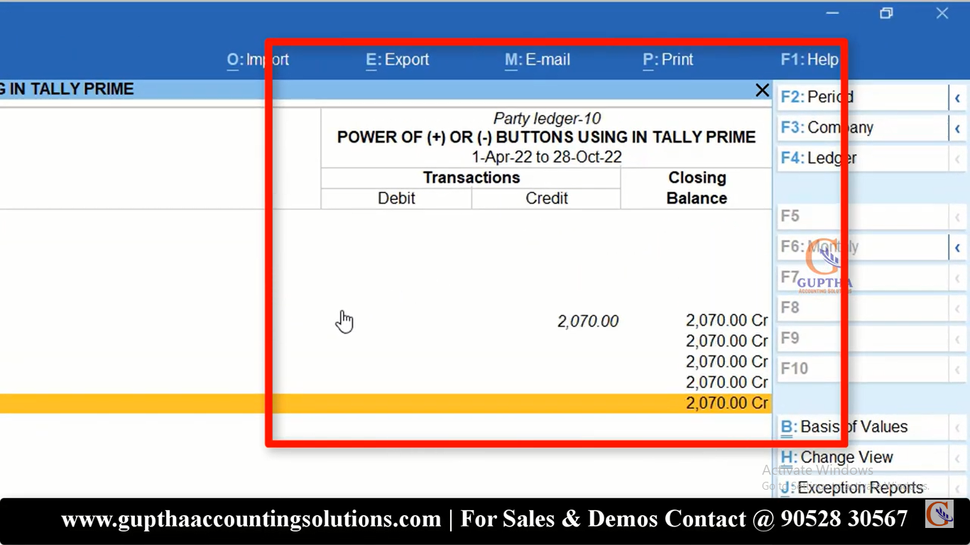 How to use Plus (+), Minus(-) Shortcuts in Tally Prime in Telugu ...